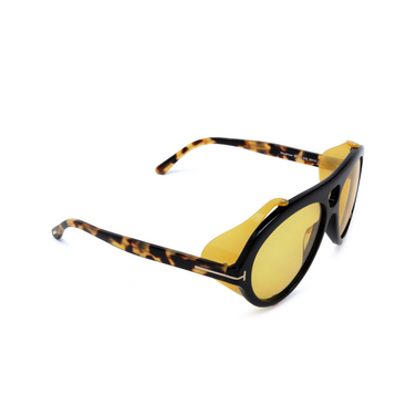 Tom Ford NEUGHMAN Sunglasses 01E shiny black - three-quarters view