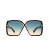 Lunettes de soleil Tom Ford YVONNE 53P blonde havana - Vignette du produit 1/4