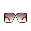 Lunettes de soleil Tom Ford YVONNE 66G shiny dark red - Vignette du produit 1/4