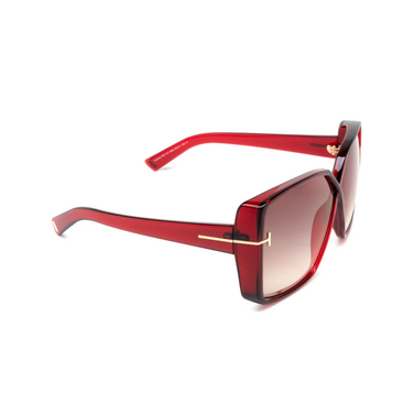 Tom Ford YVONNE Sunglasses 66G shiny dark red - three-quarters view