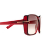 Lunettes de soleil Tom Ford YVONNE 66G shiny dark red - Vignette du produit 3/4