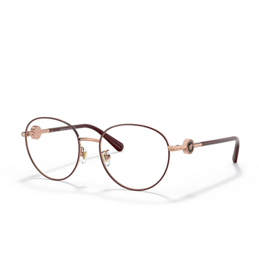 Lunettes de vue Versace VE1273D 1467 rose gold / bordeaux - Vue trois quarts