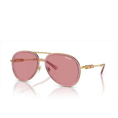 Gafas de sol Versace VE2260 100284 pink transparent - Vista tres cuartos