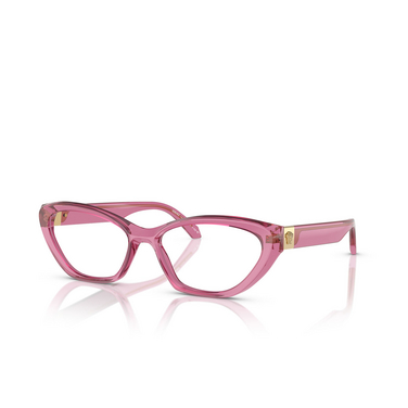 Lunettes de vue Versace VE3356 5469 transparent light pink - Vue trois quarts