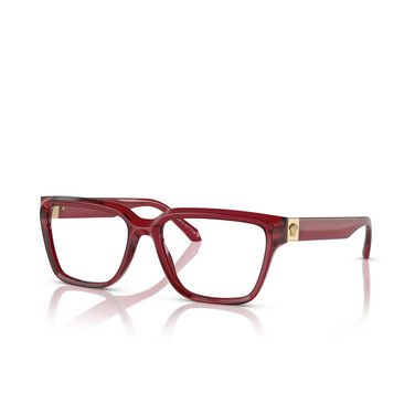 Versace VE3357 Eyeglasses 388 red transparent - three-quarters view