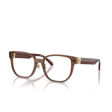 Lunettes de vue Versace VE3360D 5028 transparent dark brown - Vue trois quarts