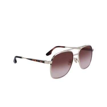 Victoria Beckham VB233S Sunglasses 702 gold / brown - three-quarters view