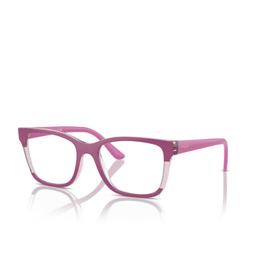 Vogue VO5556 Eyeglasses 3142 fuchsia / transparent pink glitter - three-quarters view