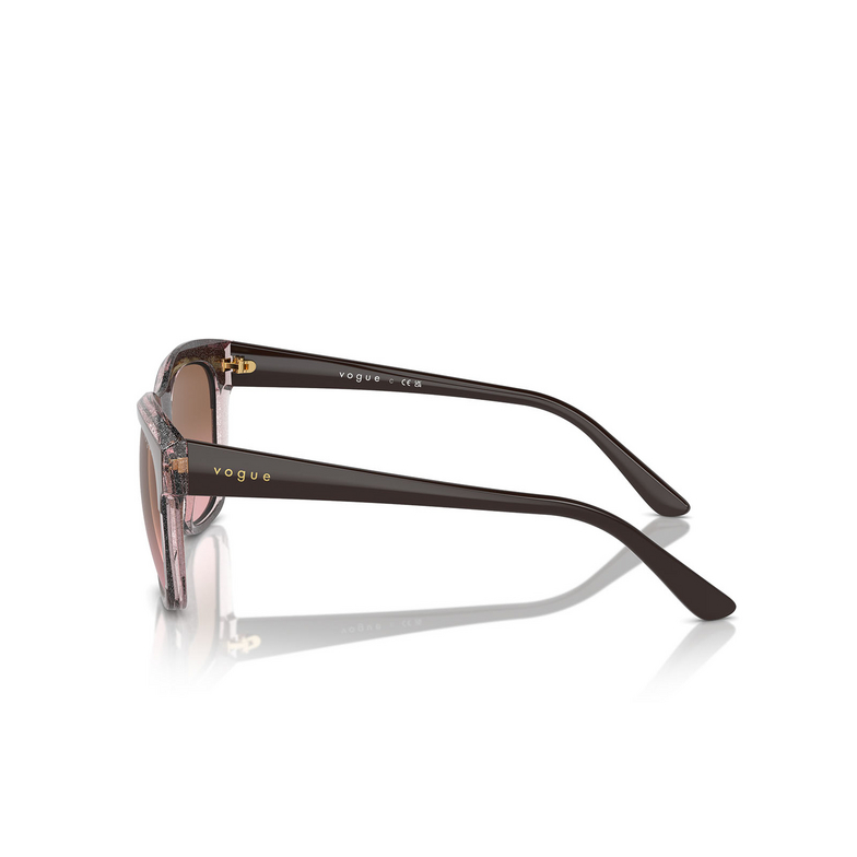 Lunettes de soleil Vogue VO5557S 313614 brown / transparent rose glitter - 3/4