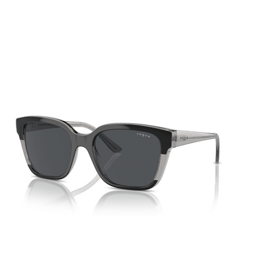 Vogue VO5558S Sunglasses 313387 black / transparent grey glitter - three-quarters view