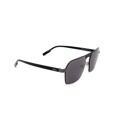 Zegna EZ0210 Sunglasses 08A shiny gunmetal / shiny black - three-quarters view