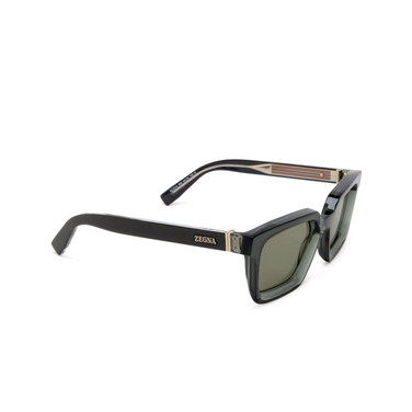 Zegna EZ0214 Sonnenbrillen 98N shiny dark green / dark green / monocolor - Dreiviertelansicht