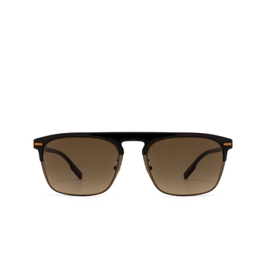 Lunettes de soleil Zegna EZ0216-H 48F shiny dark bronze / dark havana - Vue de face