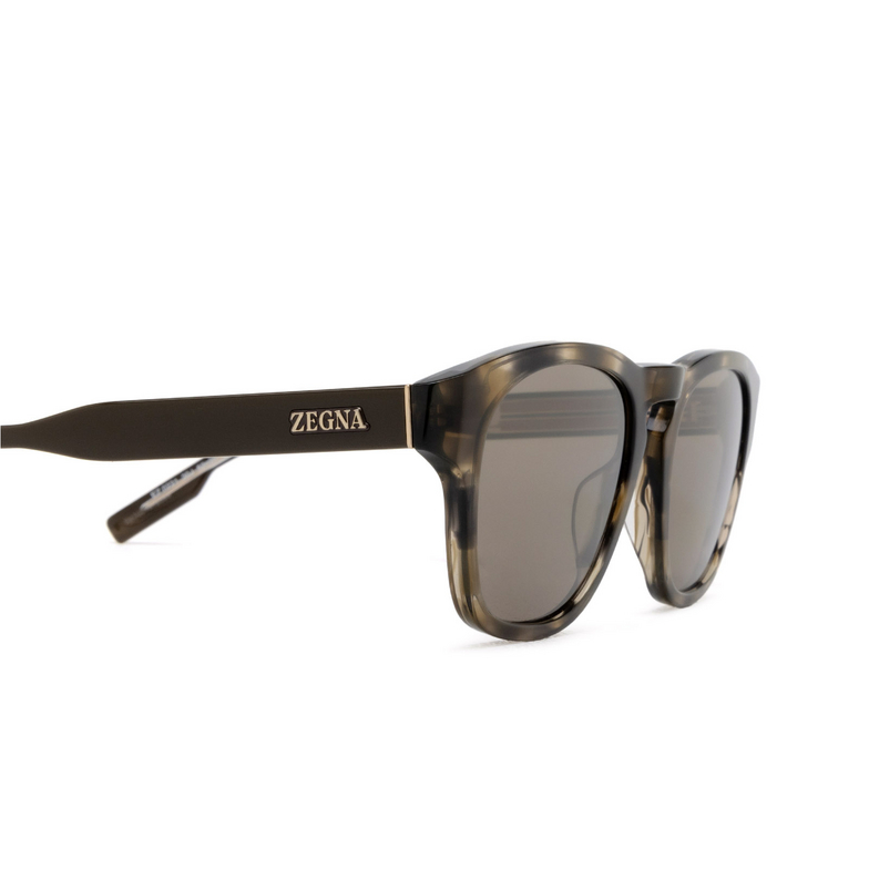 Zegna EZ0221 Sunglasses 20J grey / striped / shiny dark brown - 3/3