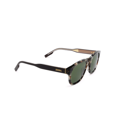 Zegna EZ0221 Sunglasses 50N shiny dark brown - three-quarters view