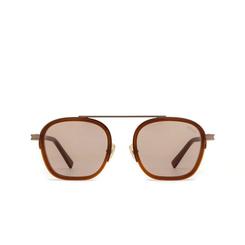 Lunettes de soleil Zegna EZ0231 48J shiny dark brown - 1/3