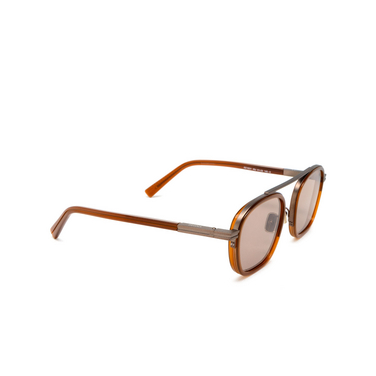 Zegna EZ0231 Sunglasses 48J shiny dark brown - three-quarters view