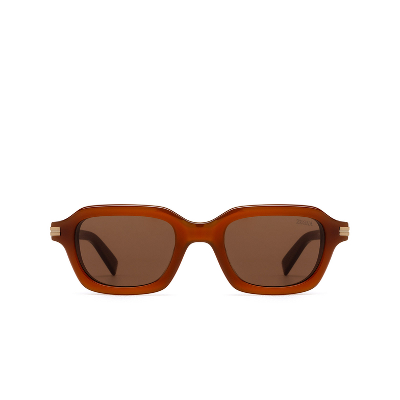 Lunettes de soleil Zegna EZ0239 45E shiny light brown - 1/3