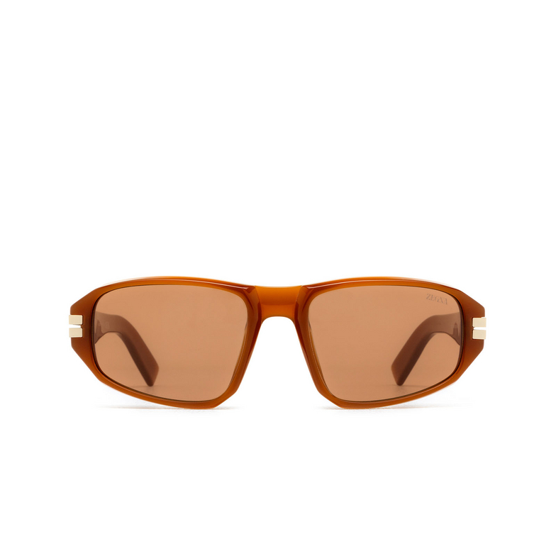 Gafas de sol Zegna EZ0262 45E shiny light brown - 1/5