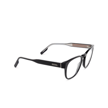 Zegna EZ5261 Eyeglasses 001 shiny black / black / monocolor - three-quarters view