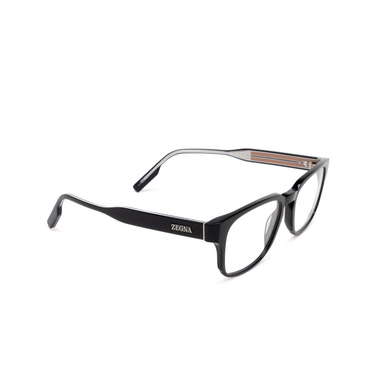 Zegna EZ5262 Eyeglasses 001 shiny black / black / monocolor - three-quarters view