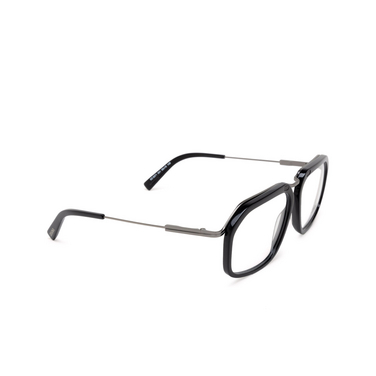 Lunettes de vue Zegna EZ5271 001 shiny black / shiny gunmetal - Vue trois quarts