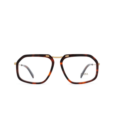 Zegna EZ5271 Eyeglasses 054 red havana / shiny pale gold - front view