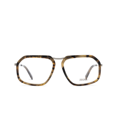 Lunettes de vue Zegna EZ5271 056 havana / striped / shiny gunmetal - Vue de face