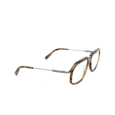 Gafas graduadas Zegna EZ5271 056 havana / striped / shiny gunmetal - Vista tres cuartos