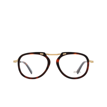 Zegna EZ5272 Eyeglasses 054 red havana / shiny pale gold - front view