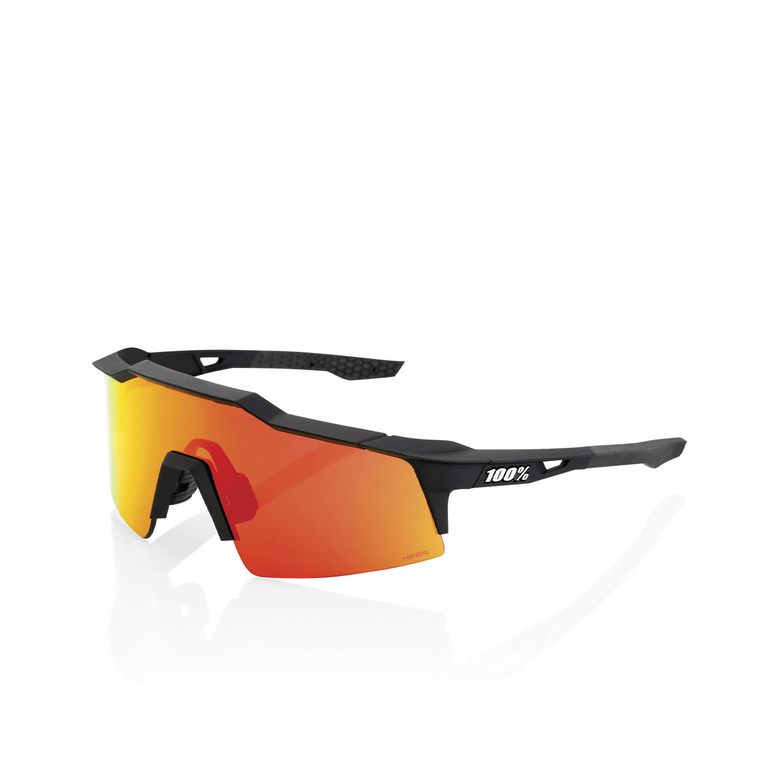 100% SPEEDCRAFT SL Sunglasses SOFT TACT BLACK / HIPER RED MULTILAYER MIRROR LENS - 2/3