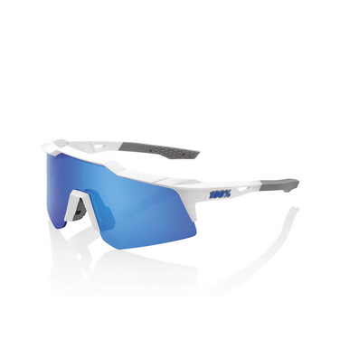 Gafas de sol 100% SPEEDCRAFT XS MATTE WHITE / BLUE MULTILAYER MIRROR LENS - Vista tres cuartos