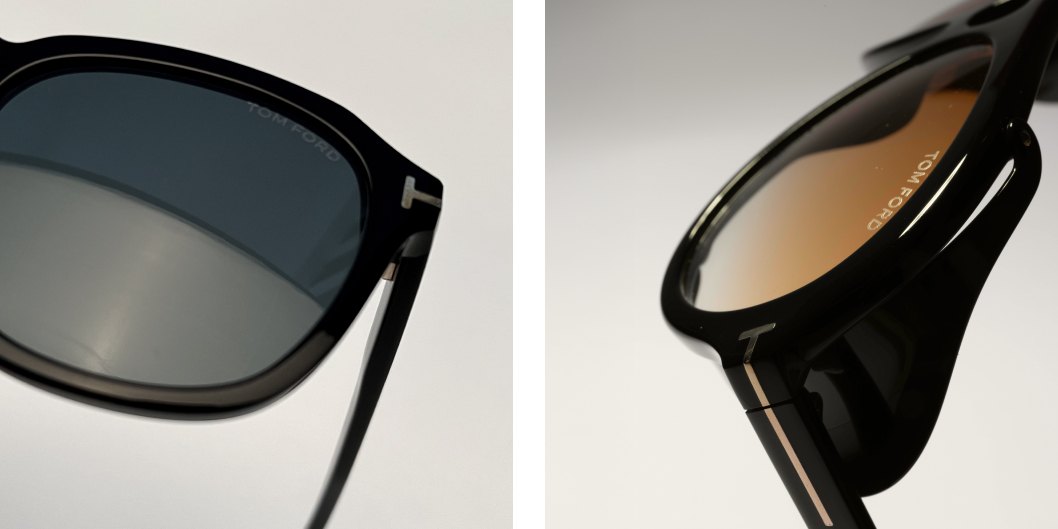 Detail shots of Tom Ford eyewear