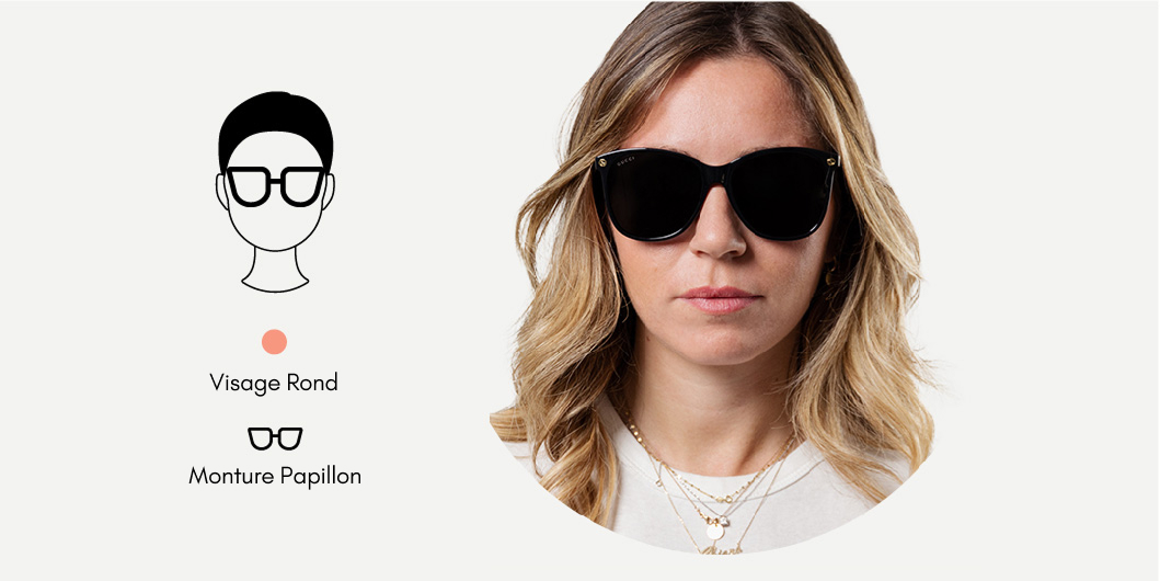 lunettes de soleil papillon pour visage rond