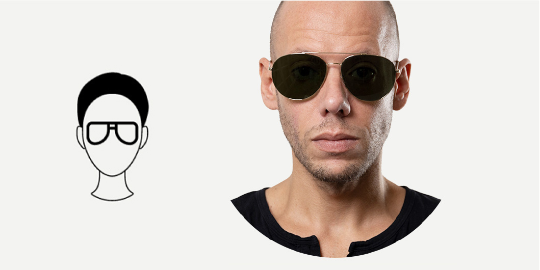 Aviator-Sonnenbrillen für ovale Gesichter