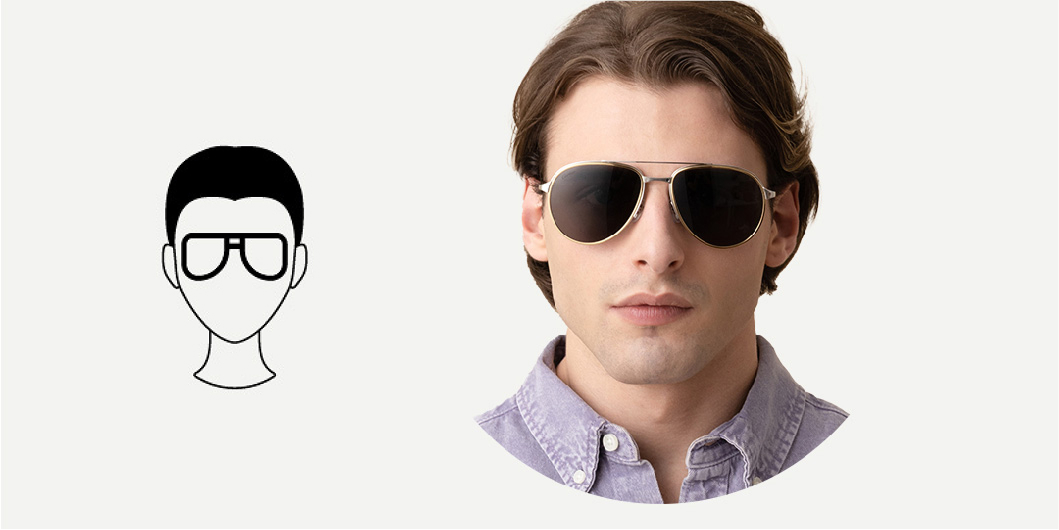 Aviator-Sonnenbrillen für herzförmige-Gesichter