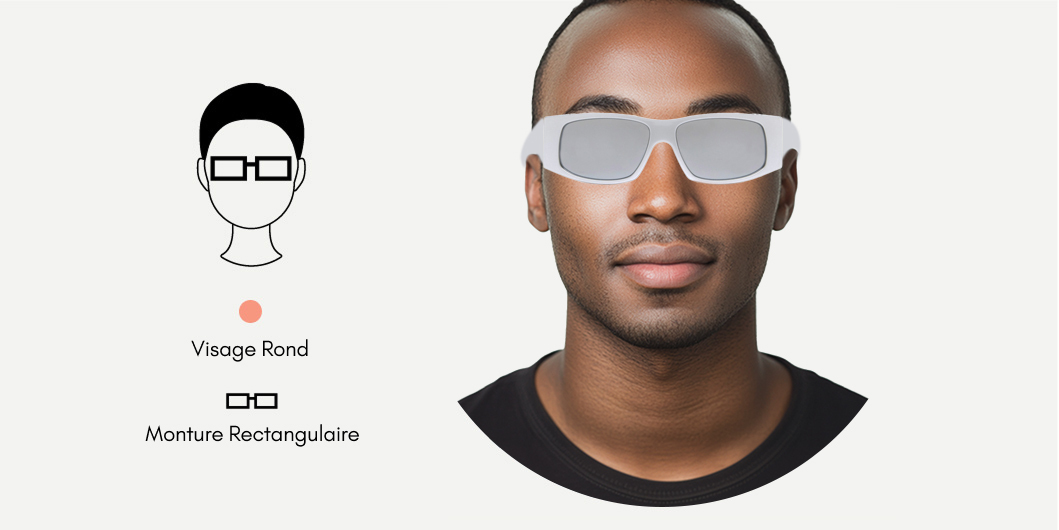 lunettes de soleil rectangulaires pour visage rond