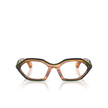 Alain Mikli A03530 Eyeglasses 006 striped havana / green / black - front view