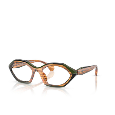 Alain Mikli A03530 Eyeglasses 006 striped havana / green / black - three-quarters view