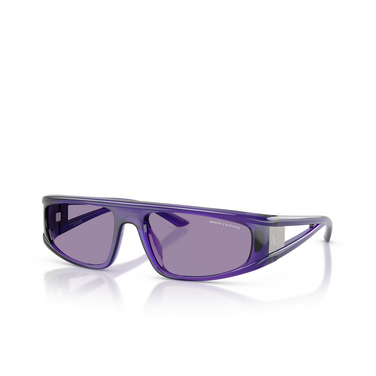 Lunettes de soleil Armani Exchange AX4159SU 8385AK shiny transparent violet - Vue trois quarts