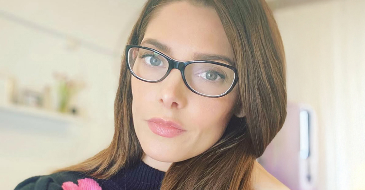 Ashley Greene in oval glasses