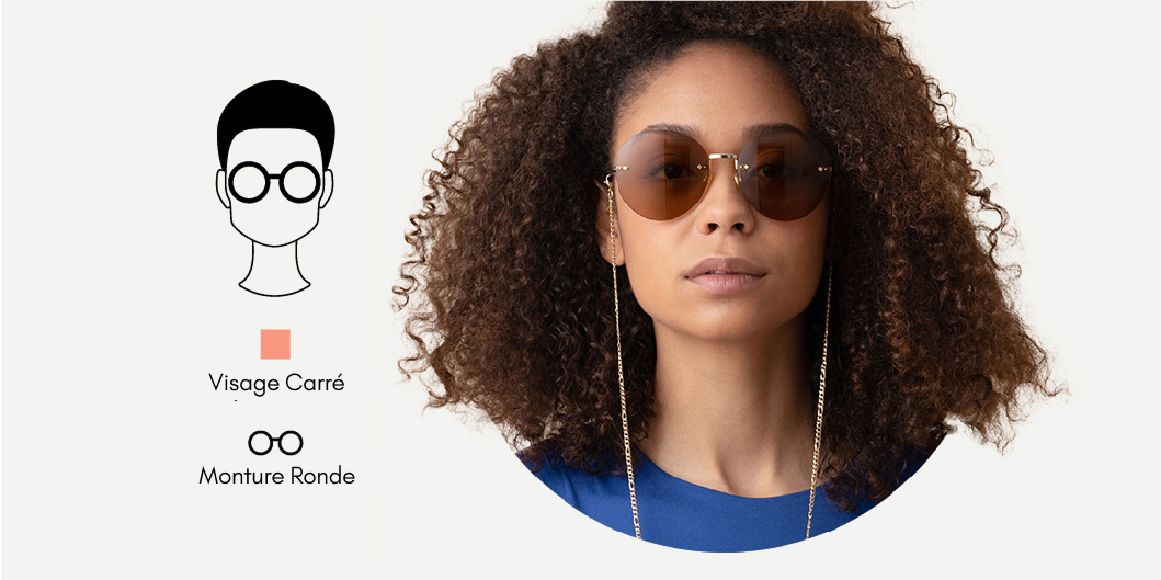 lunettes de soleil rondes pour visage carré