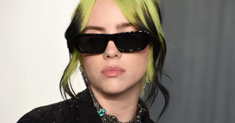 Billie Eilish in square sunglasses