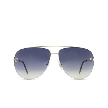 Lunettes de soleil Cartier CT0065S 003 silver - Vue de face