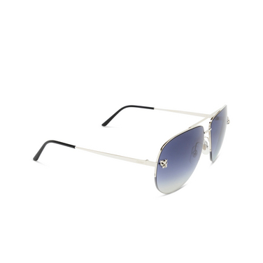 Lunettes de soleil Cartier CT0065S 003 silver - Vue trois quarts