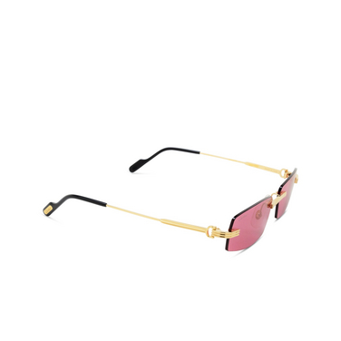 Occhiali da sole Cartier CT0535S 004 gold - tre quarti