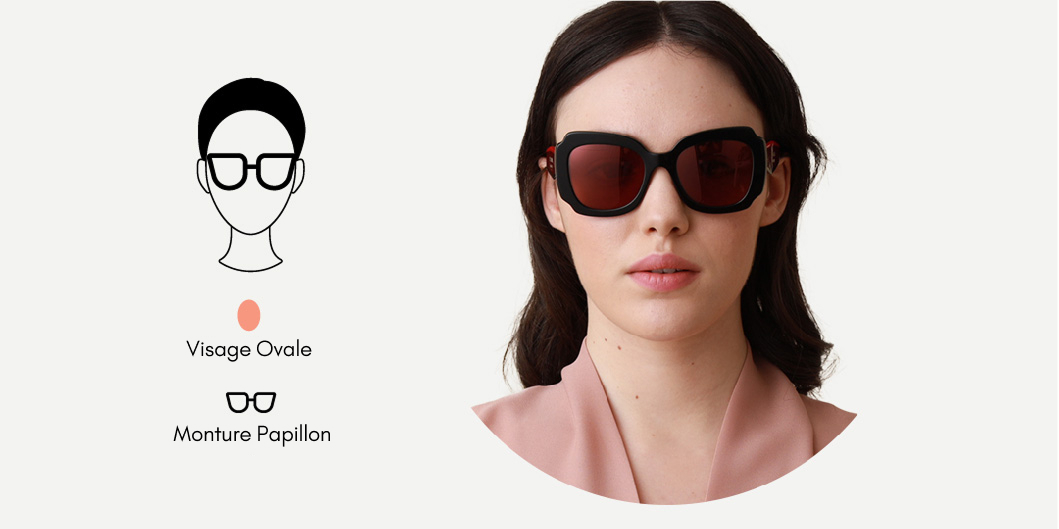 lunettes de soleil papillon pour visage ovale