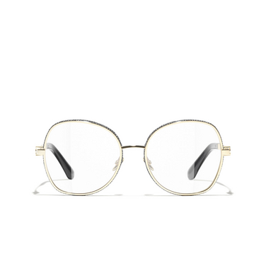 CHANEL oval Eyeglasses C395 pale gold - front view