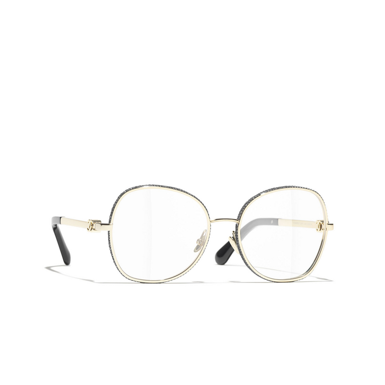 CHANEL oval Eyeglasses C395 pale gold