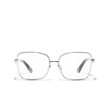 CHANEL rectangle Eyeglasses C124 silver - front view